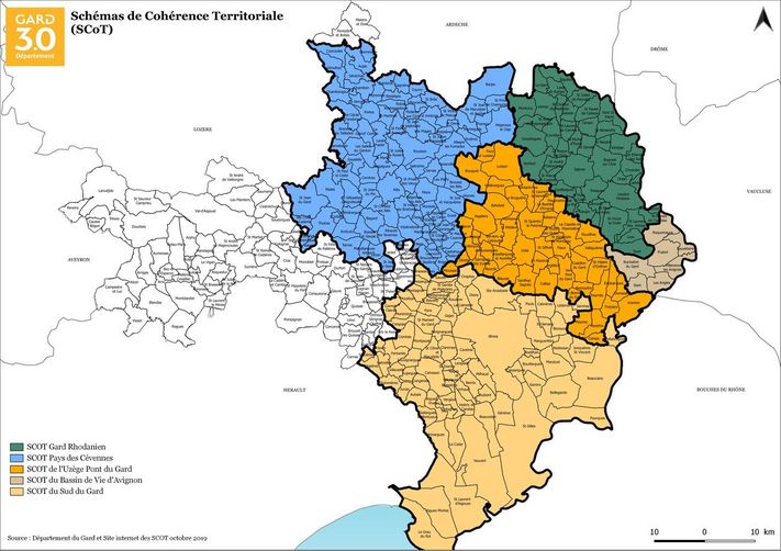 Carte des scot du Gard